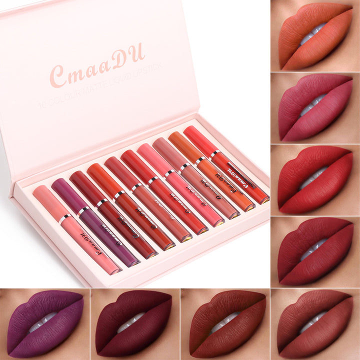 Wasserfeste, matte Lipsticks (Set mit 10 Farben)