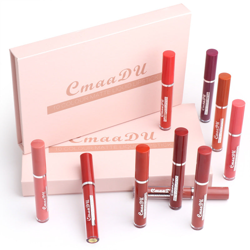 Wasserfeste, matte Lipsticks (Set mit 10 Farben)