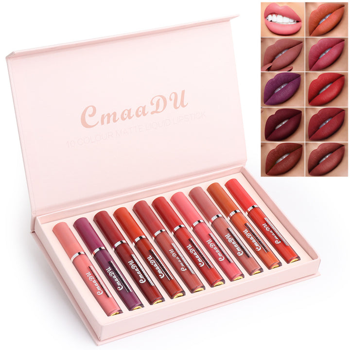 Wasserfeste, matte Lipsticks (Set mit 10 Farben)